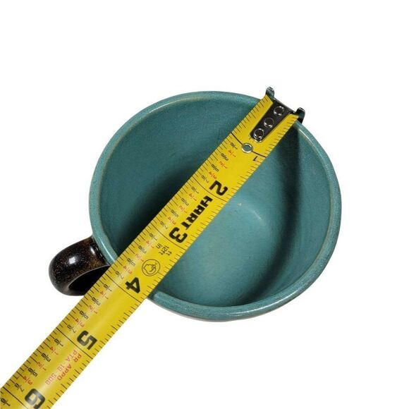 Set 6 Lot Red Wing Pottery Village Brown USA Vintage Coffee Mug Teal Green Blue - Picture 6 of 7